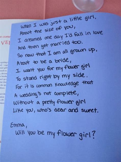 So Adorable A Will You Be My Flower Girl Poem Flower Girl