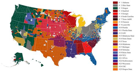 College & university in tallahassee, florida. Facebook map shows college football allegiances | Tireball ...