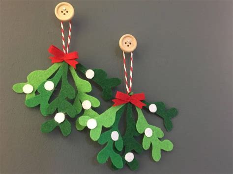 Handmade Felt Christmas Mistletoe Hanging Decorations By