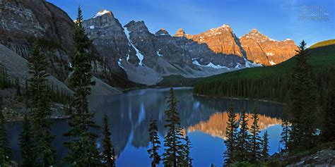 Banff Np Lake Moraine Sunrise