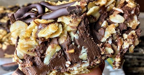 Thin + chewy chocolate drenched coconut oatmeal squares. Food Fitness by Paige: Chocolate Peanut Butter Oatmeal Squares