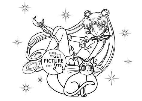 Sailor moon coloring pages for kids free printable | coloing-4kids.com