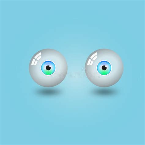 Green Eyeballs Icon Graphic Design For Medical Visual Material Stock