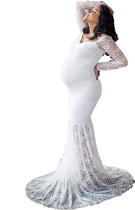Amazon Com Women S Off Shoulder Maternity Dress Ruffles Elegant Slim