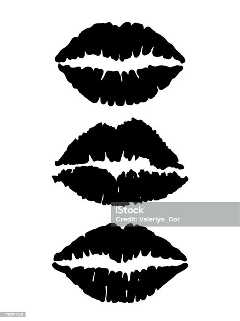 Lip Icoon Lippenstift Kus Geïsoleerd Op Witte Achtergrond Stockvectorkunst En Meer Beelden Van