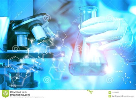 Laboratory Research - Scientific Glassware For Chemical Background Stock Illustration ...