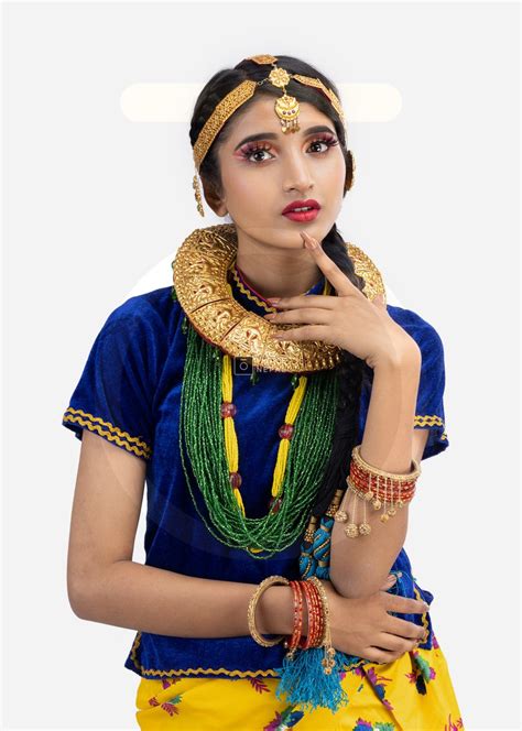 Beautiful Nepali Girl In Traditional Nepali Dress And Jewelry Photos Nepal