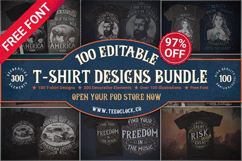 100 Editable T Shirt Designs Dealjumbo