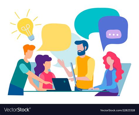 Discussion And Communication In The Office Vector Image