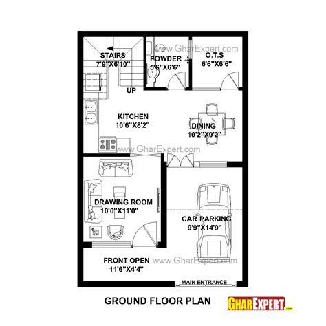 House Plan For 22 Feet By 33 Feet Plot Plot Size 81 Square Yards