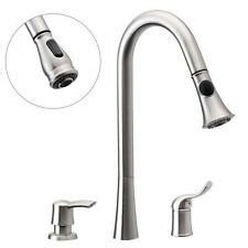 Often these faucets have a separate hot and cold handle. 3 Hole Kitchen Sink Faucet with Pull Down Spray Side ...