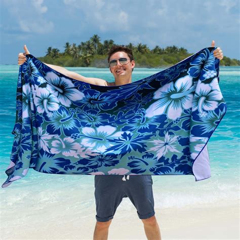 Microfiber Beach Towel Oversized Xl X Hibiscus Etsy