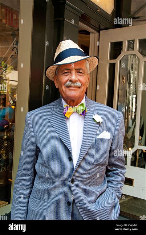 Beautiful Italian Dressed Old Man Midtown New York City Manhattan Stock