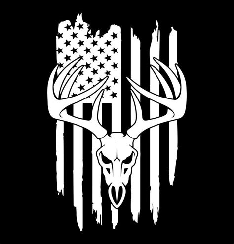 Deer Skull Us Flag B Hunting Decal North 49 Decals
