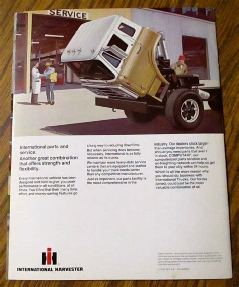 Ih International Harvester Cof 5370 Heavy Duty Truck Sales Brochure
