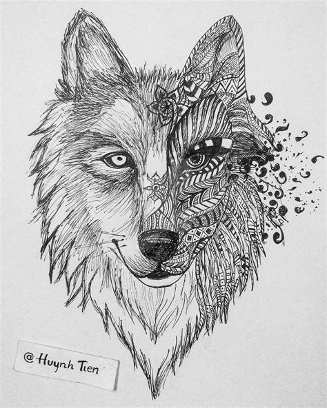Wolf Drawing With Zentangle Style By Kylepatrick1986 On Deviantart