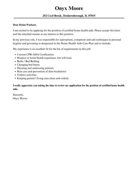 Professional Hha Cover Letter Sample Writing Guide Resume Now My XXX