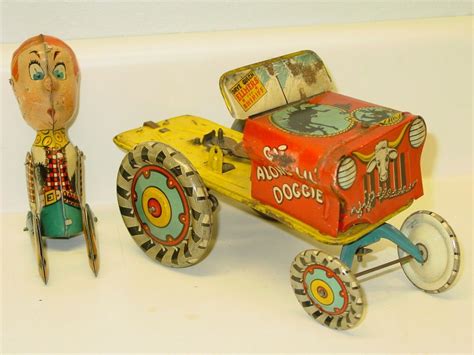 vintage unique art mfg co rodeo joe crazy car tin litho wind up toy works antique price