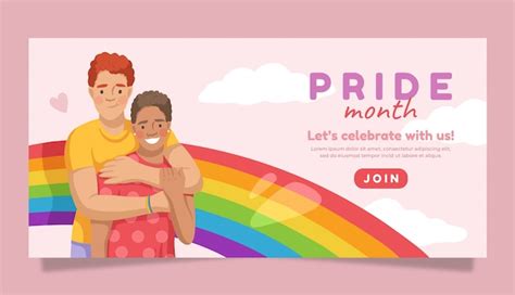 Free Vector Flat Lgbt Pride Month Horizontal Banner Template