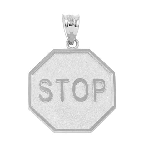 925 Sterling Silver Stop Sign Stop Charm Pendant Jewelry