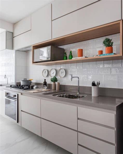 Armário De Cozinha Cinza 70 Modelos Cheios De Estilo Modern Kitchen Design Home Decor