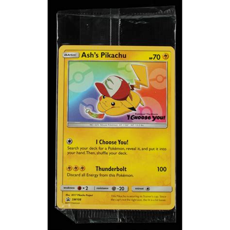 Ashs Pikachu I Choose You Pokémon Card Sealed Promo Sm108 Pristine