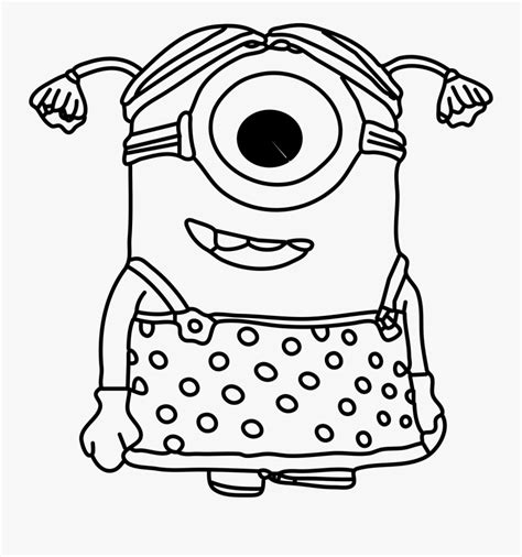 Minion Big Eye Girl Coloring Page Cute Minion Coloring Pages Free