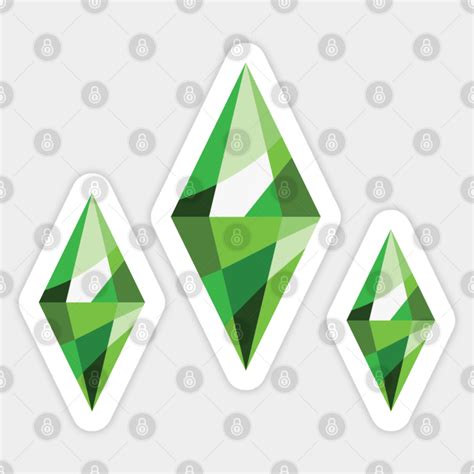 The Sims 4 Plumbobs Plumbob Sticker TeePublic