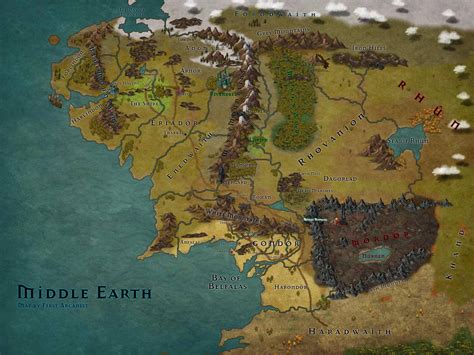 A Very Well Done Map Of Middle Earth Imaginarymaps Photos