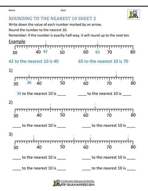 Rounding 2-digit Numbers To The Nearest 10 Worksheet Pdf