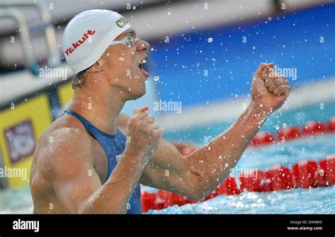 Brazilian Swimmer Cesar Cielo Filho Cheers About His Victory At The Men