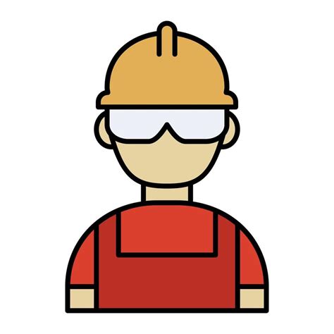 Miner Worker Icon Cartoon Construction And Engineering Symbol Vector