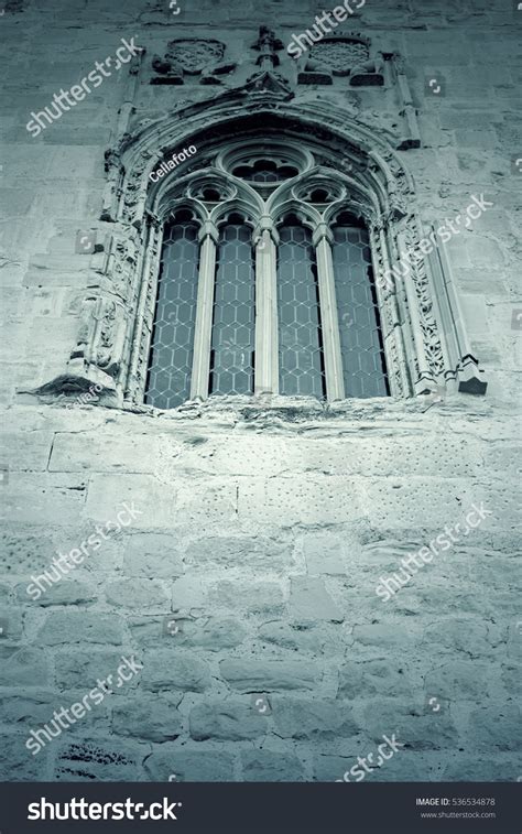 Medieval Window Architectural Building Stone Construction Stock Photo