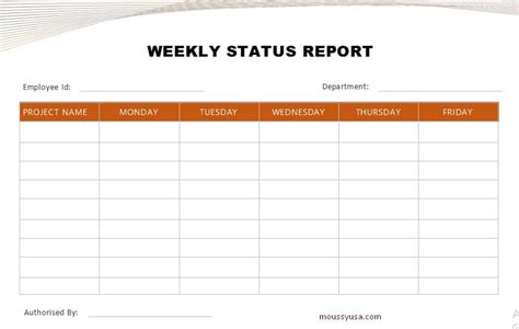 10 Weekly Report Template Mous Syusa