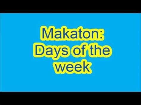 Learn the days of the week in russian, pronunciation, usage, and examples. Makaton: days of the week - YouTube