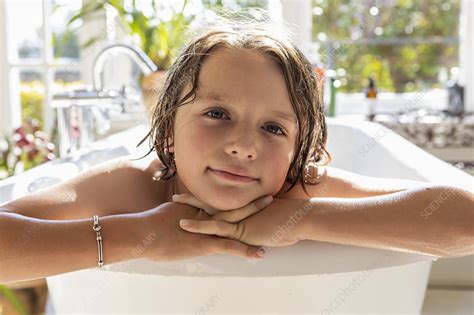 Boy In A Bathtub Stock Image F0349300 Science Photo Library