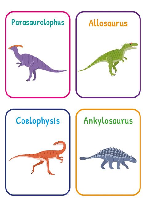 Free Printable Dinosaur Flash Cards Printable Word Searches