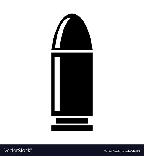 Bullet Silhouette Icon Or Of Gun Royalty Free Vector Image