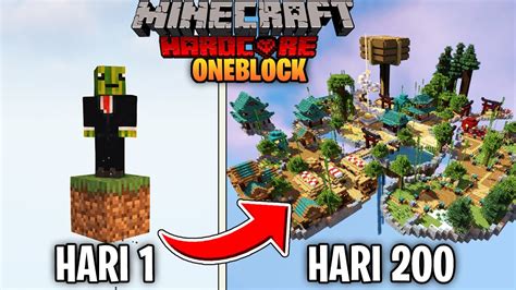 200 Hari Minecraft Hardcore Tapi ONE BLOCK PART 2 YouTube