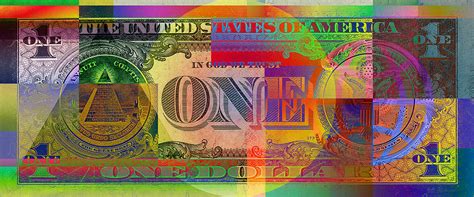 Pop Art Colorized One U S Dollar Bill Reverse Digital Art By Serge