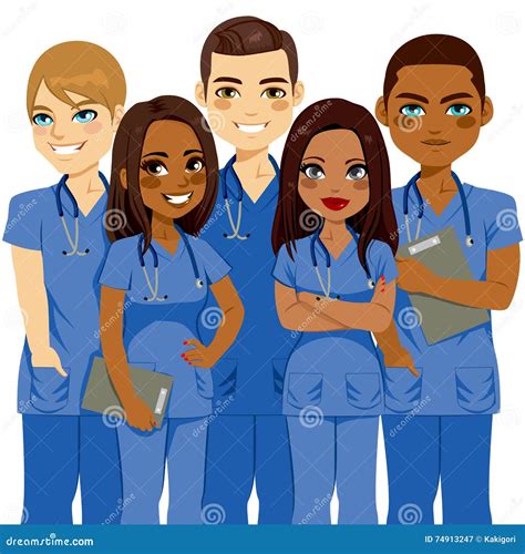 Diversity Nurse Team Stock Vector Illustration Of Group 74913247