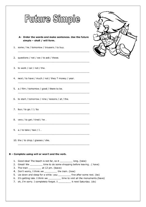 Simple Future Tense Worksheet For 4th Grade Lesson Planet Grammar