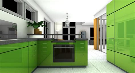 inspirasi desain dapur warna hijau   cantik  segar