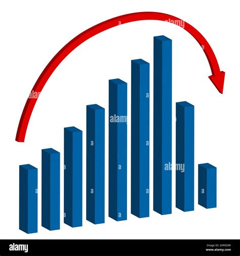 Graph With Decrease Report Diagram With Recession And Bankruptcy