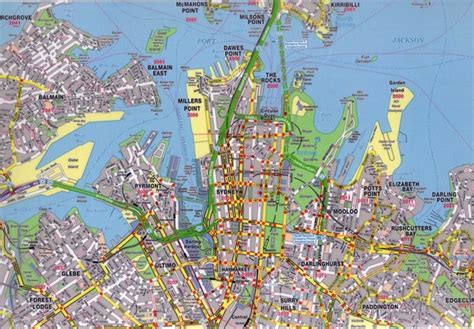 Sydney Kaart Interactieve En Gedetailleerde Plattegronden Van Sydney