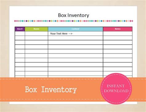 Moving Inventory Sheet Template Hq Printable Documents
