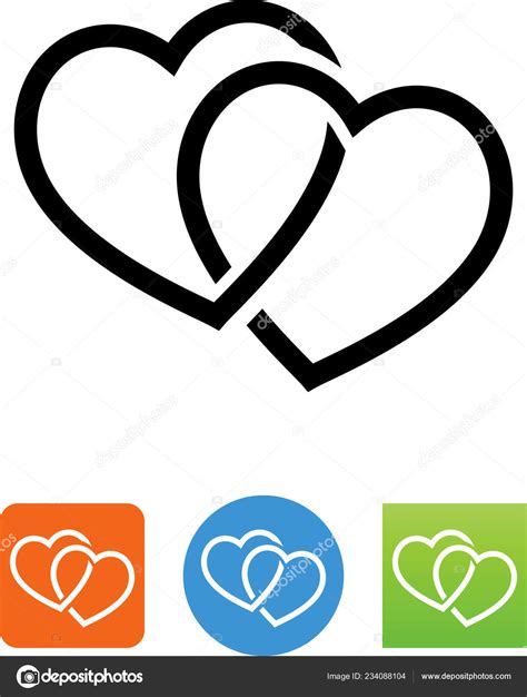 Two Intertwined Hearts Vector Icon Stock Vector Image By ©popicon