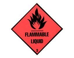 Hazchem Adhesive Label Flammable Liquid Diamond PFS Fueltec Limited
