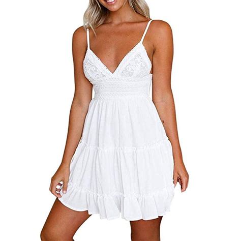 Vista Women Summer Backless Mini Dress White Evening Party Beach Dresses Sundress Top Fashion