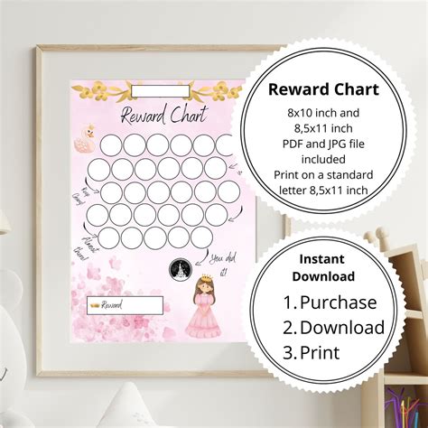 Princesse Reward Chart Printable Princesse Behavior Chart Etsy